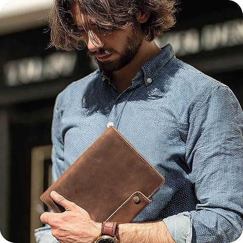 Miniatura 8 de Albero A5 Genuine Leather Journal Refillable – 5x8 Notebook Cover – 360 Lined Pages (100gsm) – Writing Diary Organizer - Vintage Brown Handmade Note