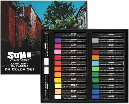 Soho Urban Artist Oil Pastels 26pc Set - Extra Soft, Blendable, Highly Pigmented and Vibrant, Ideal for Artists & Professionals - Suitable for Drawing, Sketching, Layering, and Scraping