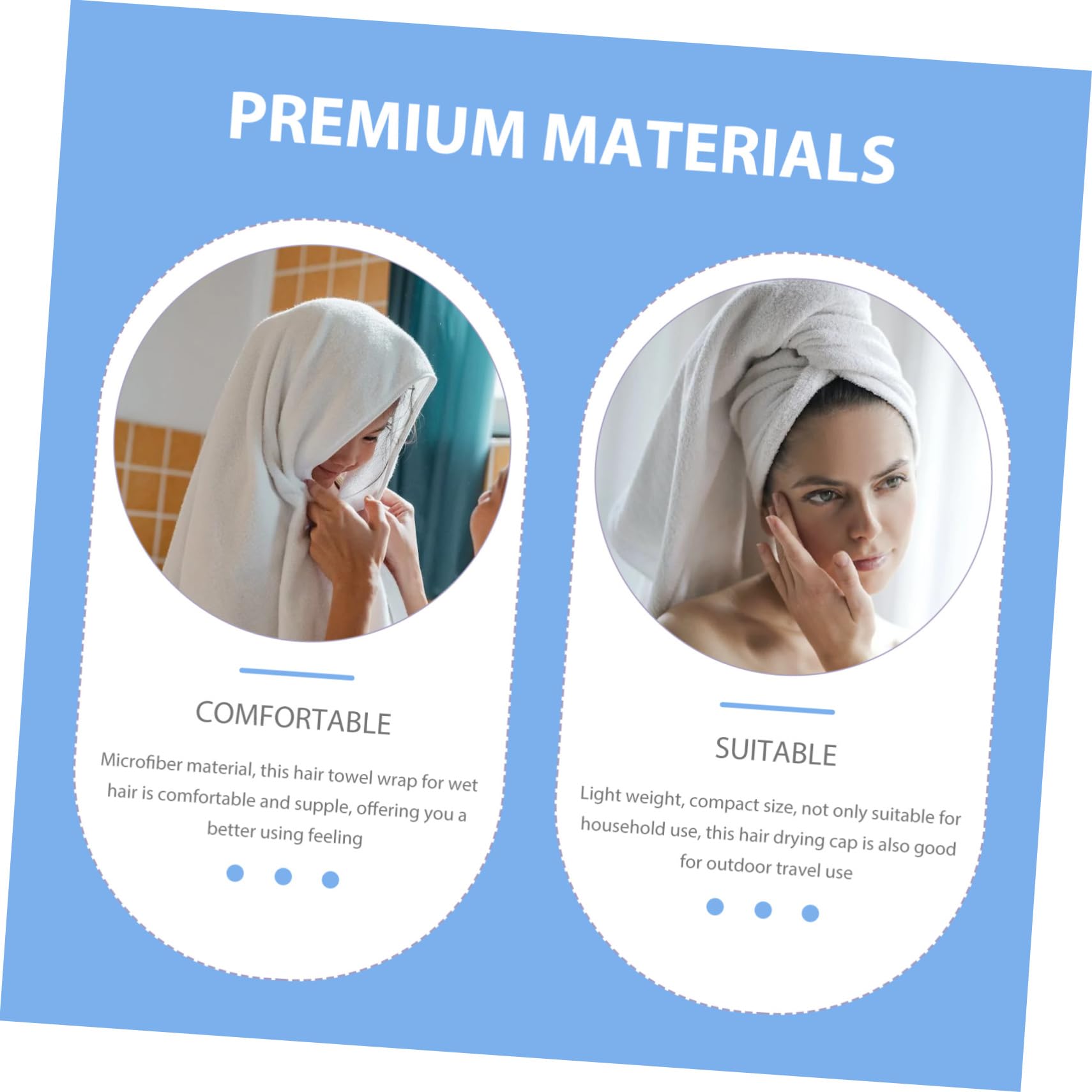 SHERCHPRY 4 Pièces Serviette de Séchage pour Bonnet Absorbant Microfibre Turban Mignon pour Confort et Design Pratique et Doux