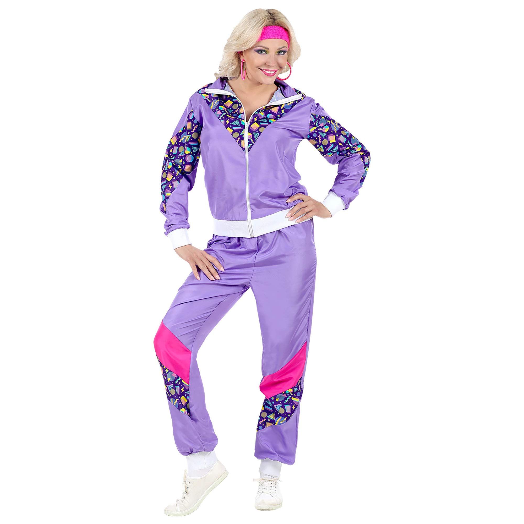 Widmann - Kostüm 80er Jahre Trainingsanzug, Jacke und Hose, Assi Anzug, Proll Anzug, Retrostyle, Bad Taste Party, 80ties, Karneval