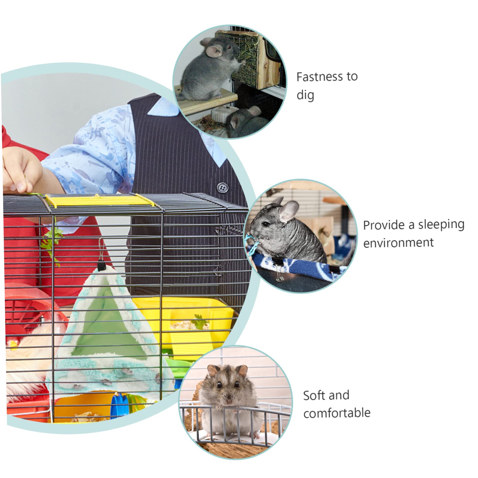 BESPORTBLE 3stücke Kuschelnest Für Kleintiere Warmes Baumwollbett Für Hamster Chinchillas Und Meerschweinchen Grünes Design Für Sicheren Und Gemütlichen Schlafplatz