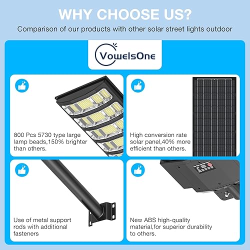 Miniatura 7 de Luz solar de calle de 8000 W para exteriores, impermeable, 240000 lúmenes, luces de estacionamiento con energía solar, luz de calle grande del