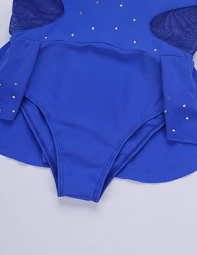 Miniatura 5 de JEATHA Vestido de patinaje sobre ruedas con diamantes de imitación sin mangas con diamantes de imitación para niñas y niñas, leotardo de gimnasia