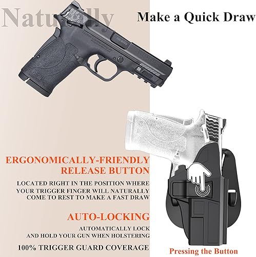 Miniatura 3 de M&P Shield EZ Funda para S&W M&P 0.354 in 380 Shield EZ, Smith & Wesson Performance Center M&P Shield EZ 0.354 in 380, funda de remo OWB de