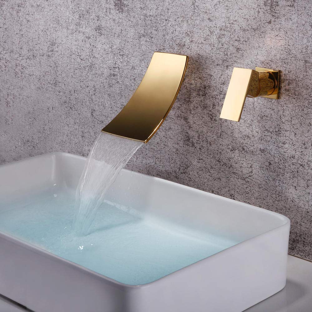 Robinet d'évier de salle de bain mural cascade pour éliminer le calcaire autour de la vasque