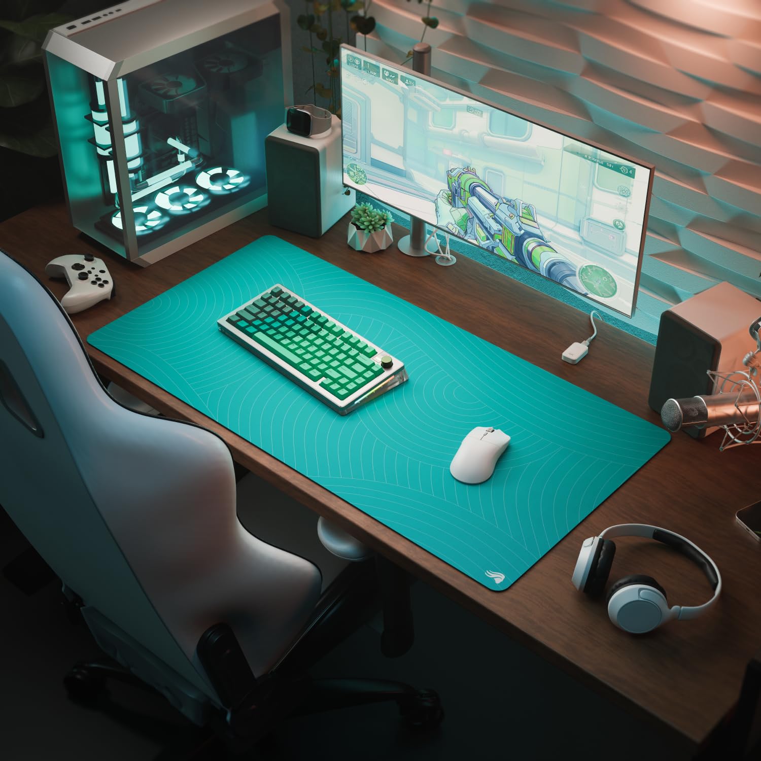 GLORIOUS Gaming - Mouse Pad GMP 2 - Rain forest XXL: resistente ai liquidi, ottimizzato per sensori da gaming, superficie equilibrata per velocità e controllo, bordi anti-usura, 915x460x3 mm, 2XL.