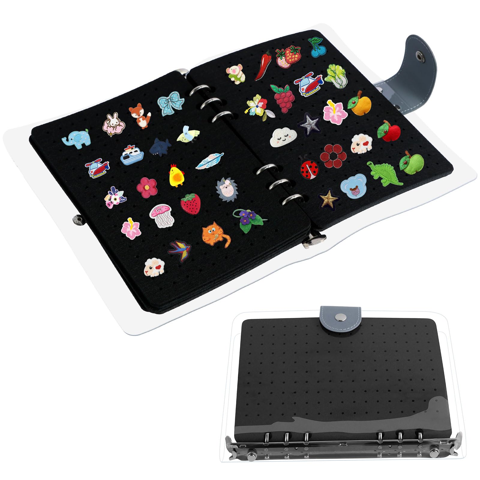 Nzwbshssp Black 8 Pages Enamel Pin Display Book Pin Collection Display Book 23×17Cm Large Pin Book Brooch Holder Pin Collector Storage Pin Organizer Pin Collection Book Up To Storing 350 Pins Badges(Black)