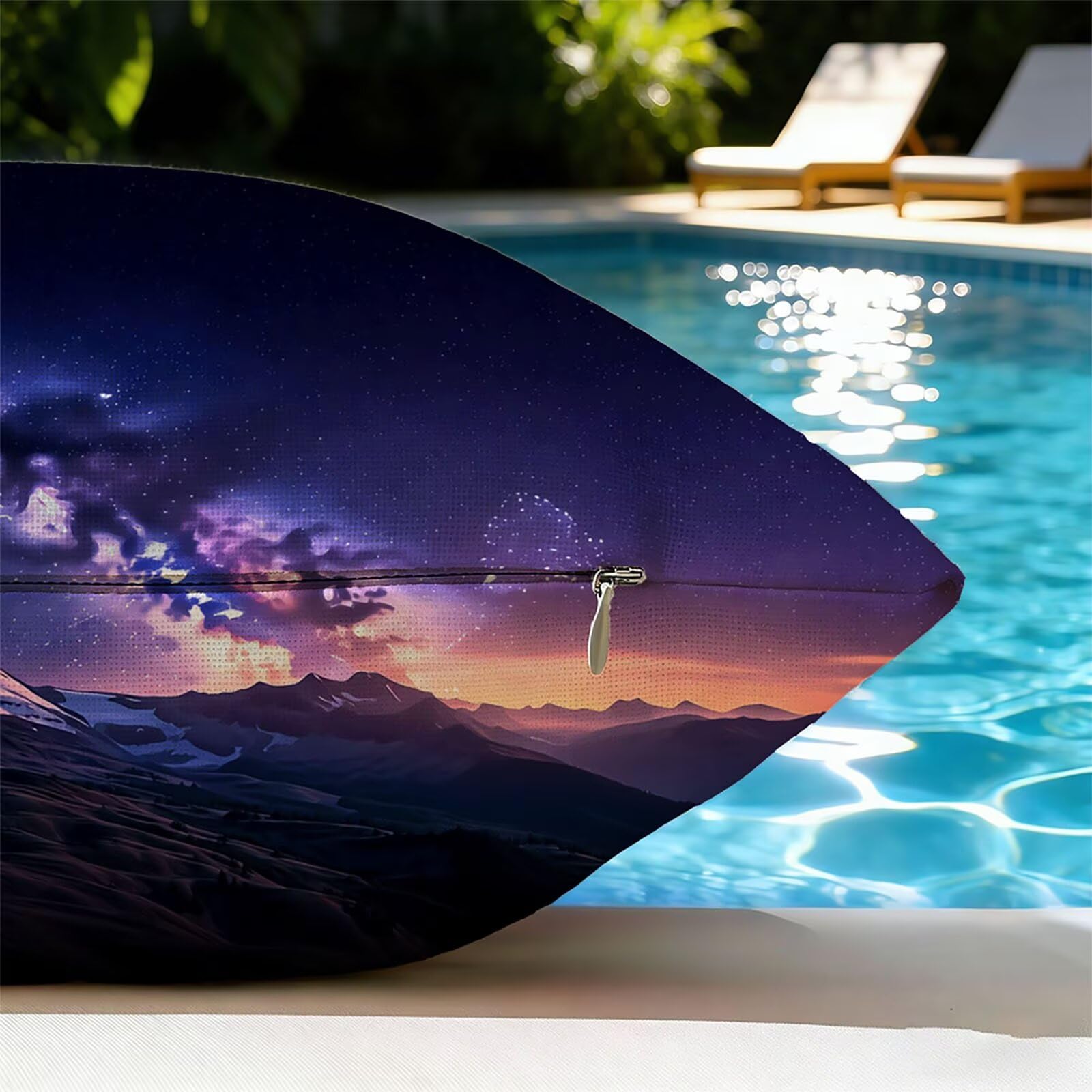 Housse de Coussin Canapé Ciel Nocturne 75x75cm Exterieur Impermeable Paysage Taie D'oreiller Décoratif Aesthetic Housse Coussin Decoration pour Chambre Sofa Jardin Balcon Terrasse Lot de 2. P-5459