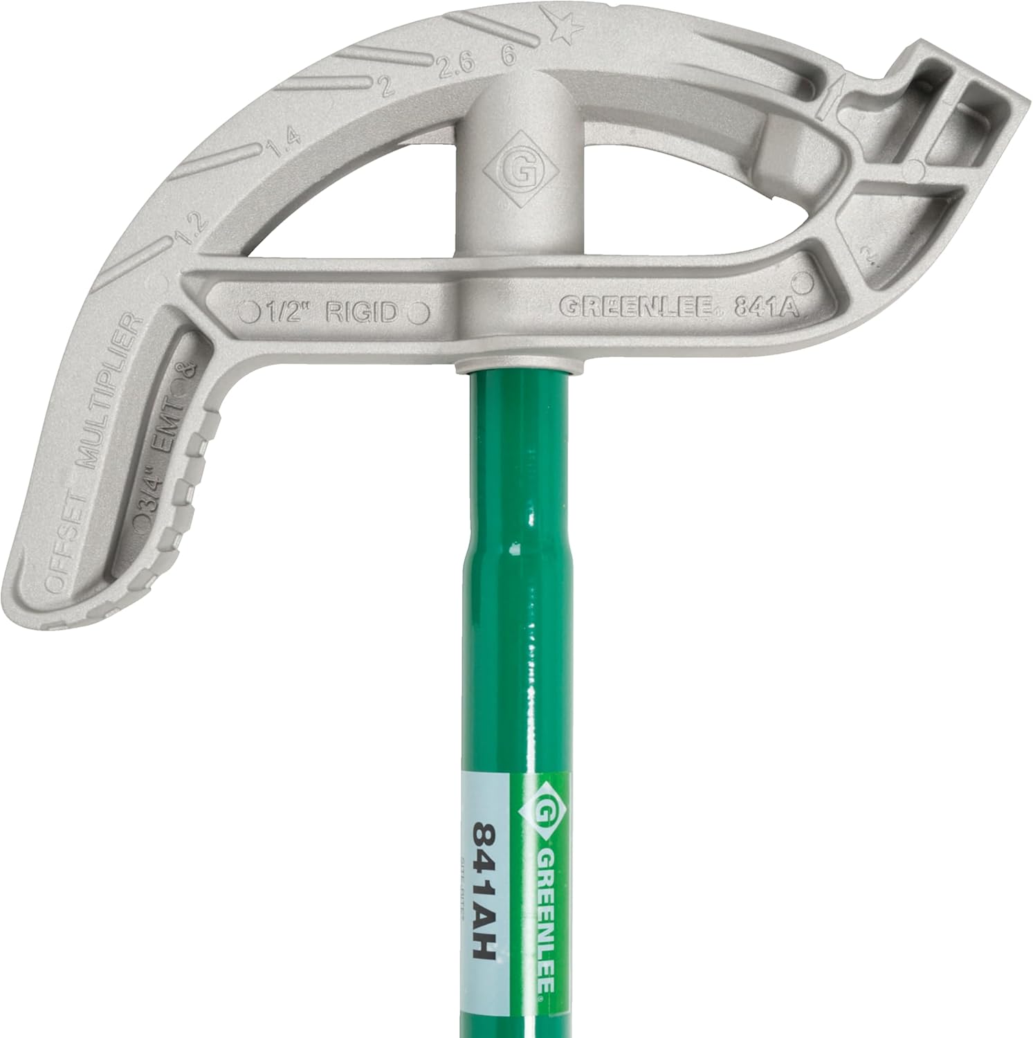Greenlee 841AH Site Rite Aluminum Hand Bender With Handle For 3/4" EMT, 1/2" Rigid/IMC, Silver