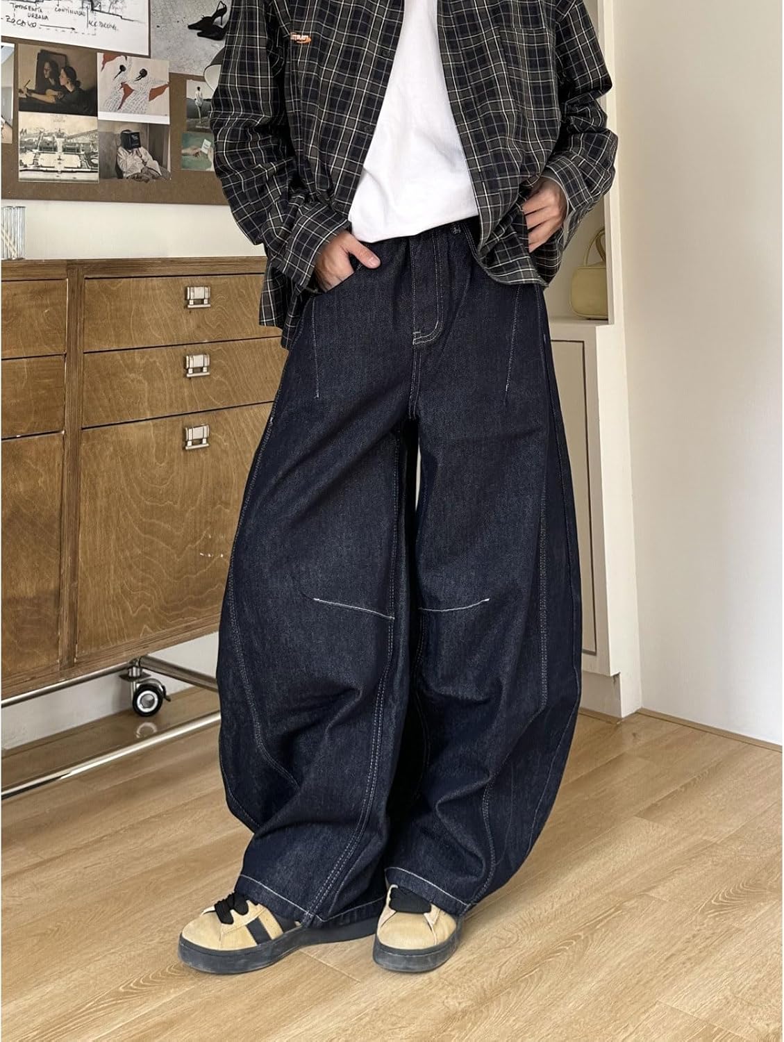 Baggy Jeans for Men Women High Waisted Wide Leg Barrel Jeans Y2K Hip Hop Loose Raw Denim Pants Streetwear - Image 3