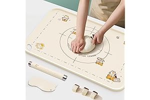 28"x 20"Silicone Baking Mat Set w/ Rolling Pin Dough Scraper