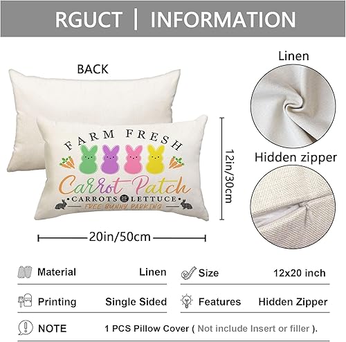 Miniatura 5 de Rguct Fundas de almohada de Pascua de 12 x 20 pulgadas, silueta blanca y negra, conejo, decoración de granja de Pascua, almohadas de conejos de