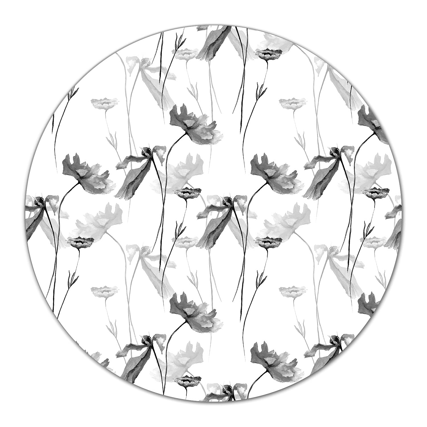 Coloray Glas Schneidebrett 40cm Herdabdeckplatte Servieren von Speisen Spritzschutz Glasabdeckplatte Gehärtetes Glas Induktionsherdabdeckung - Mohnblumen Blume schwarze Blumen