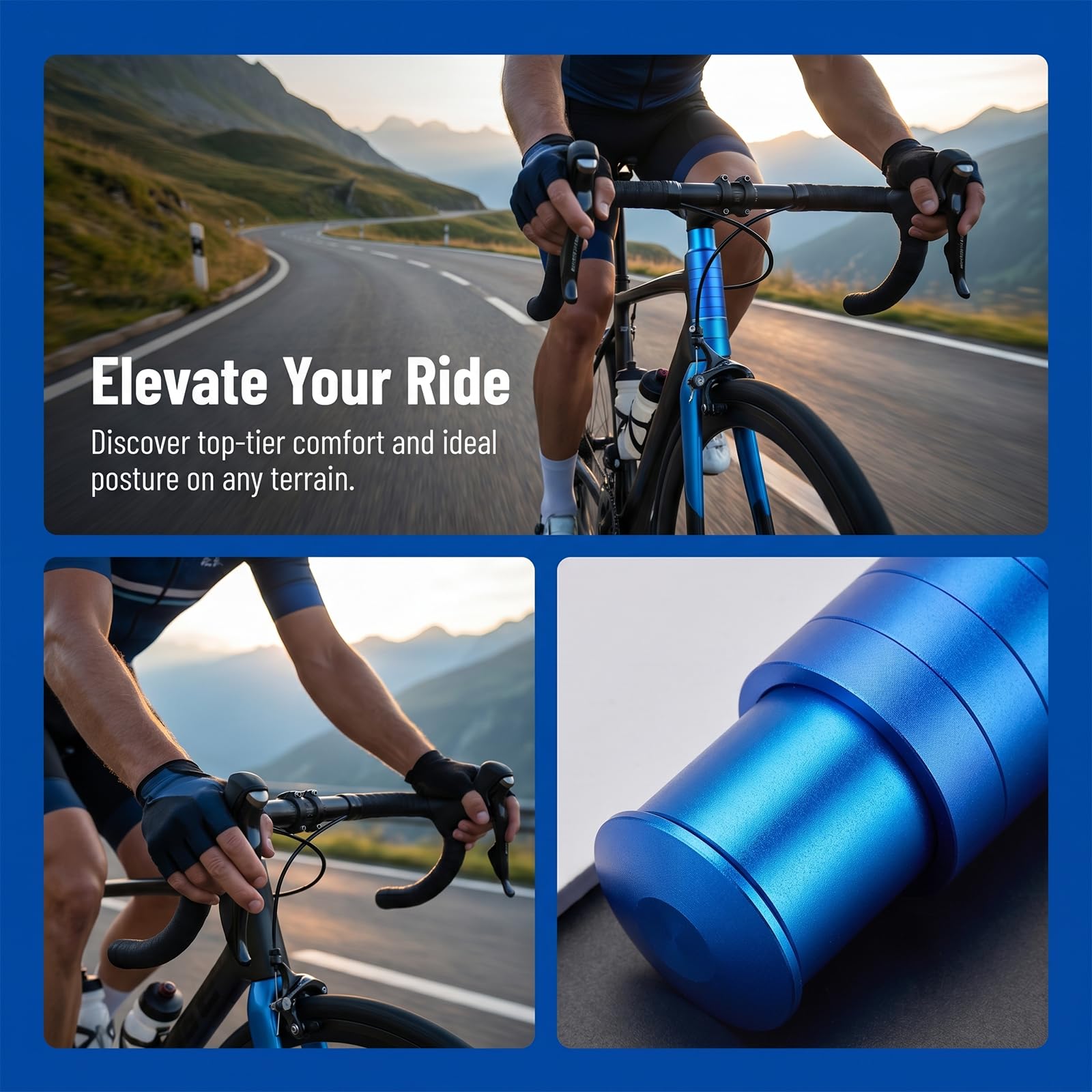 Rialzo manubrio per bicicletta, 28,6 mm, per mountain bike, con chiave esagonale, manubrio per mountain bike, bici da corsa, bici da città, e-bike