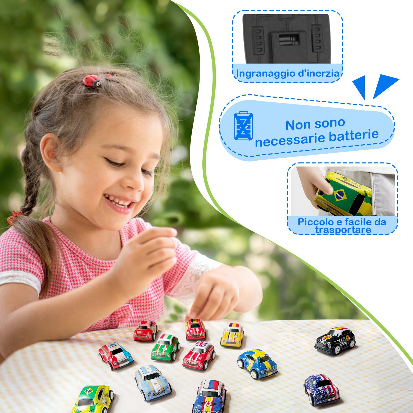Juxtaposia 12 Pezzi Macchinine per Bambini,Cars Macchinine da Corsa Pull Back Eject,Macchinine regalo per festa e compleanno per bambino dai 2 ai 6 anni.