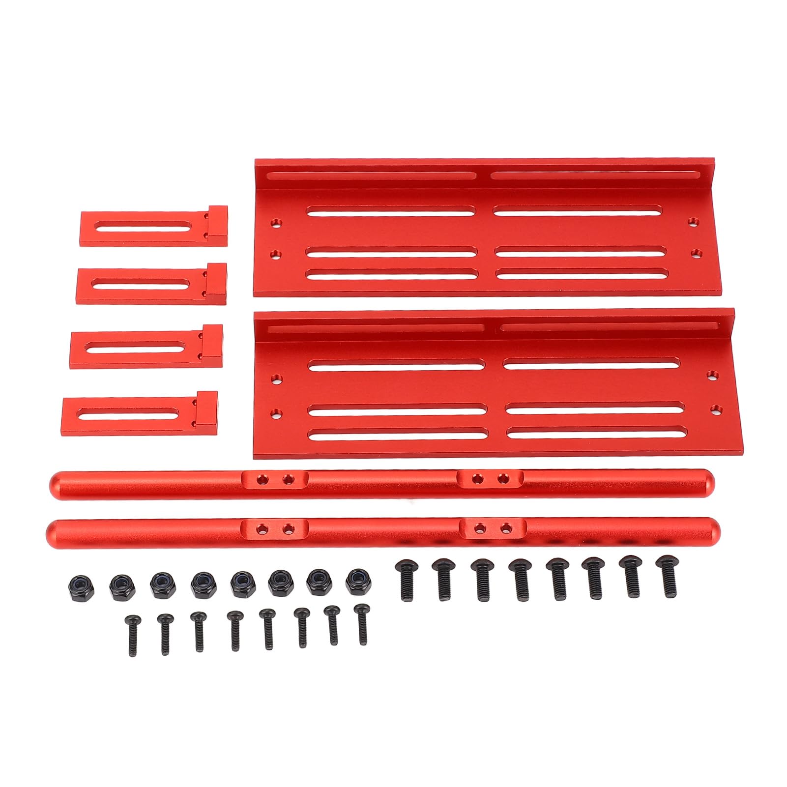 CHEOTIME 1/10 RC Crawler Pedal Side Boards,2PCS Steps Plate Rock Sliders Running Boards Foot Plate for for SCX10 1/8 1/10 Crawler Chassis Parts (Red)