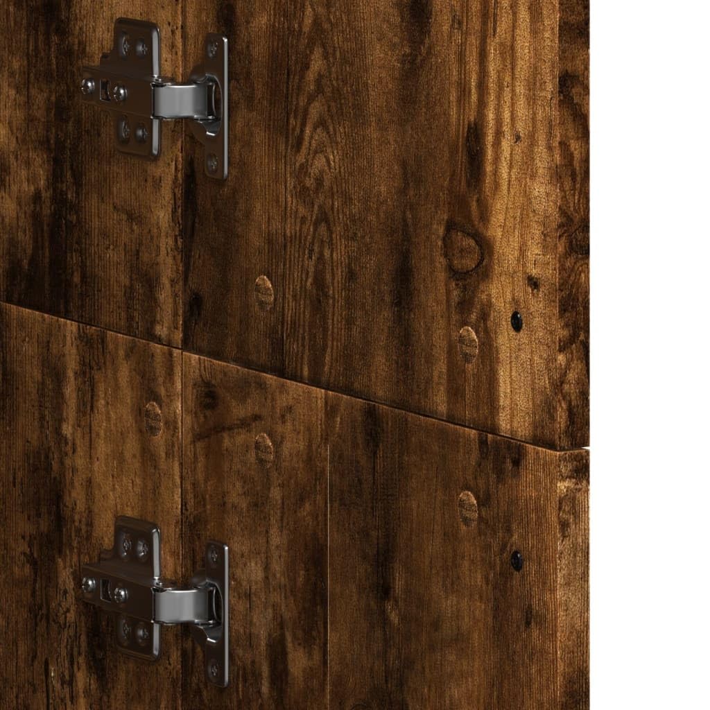 vidaXL Highboard, Hochschrank mit Stauraum Türen, Kommode für Wohnzimmer Schlafzimmer, Sideboard Beistellschrank, Räuchereiche Holzwerkstoff