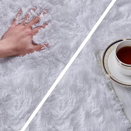 Miniatura 3 de TABAYON - Alfombra rectangular de pelo largo, resistente, acogedora, antideslizante, suave, de 5x7 pies, para habitación de los niños, sala de