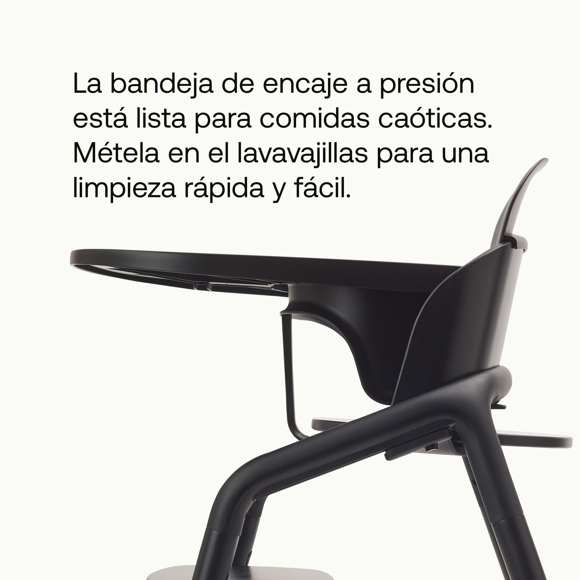 Bugaboo Giraffe Bandeja para Baby Set de Trona Bugaboo Giraffe, Fácil de Limpiar, Higiénica, Apta para Lavavajillas, Quita y Pon con 1 Clic, Sostenible, Negra