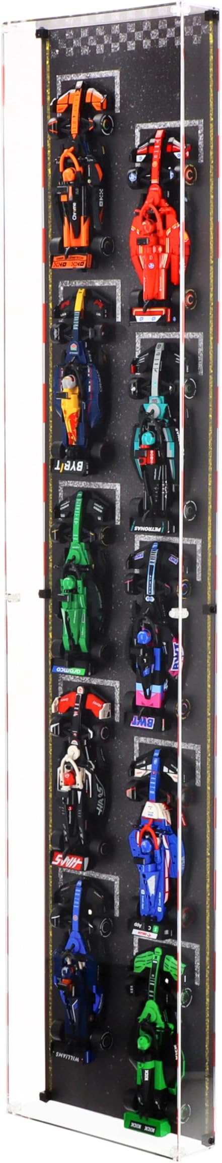 Wall Mounted Display Case for 10 x LEGO Speed Champions: Formula 1 Range