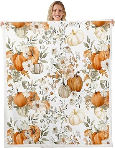 Miniatura 19 de Fall Sunflowers Throw Blanket,Thanksgiving Day Pumpinks Bed Plush Blanket for Living Room Decor,Rustic Geometric Grids Couch Bed Sofa Soft Cozy Kids