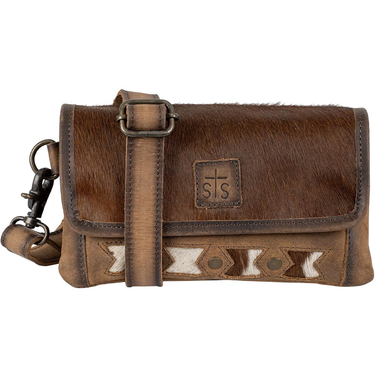 Womens Roswell Harper Tan Cowhide Crossbody Bag