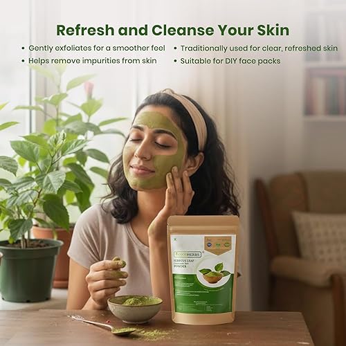 Miniatura 4 de FOODHERBS Polvo de hoja de hibisco  200 gm0.44 libras  Acondicionador natural para el cabello y promotor del crecimiento  Previene el enrojecimiento