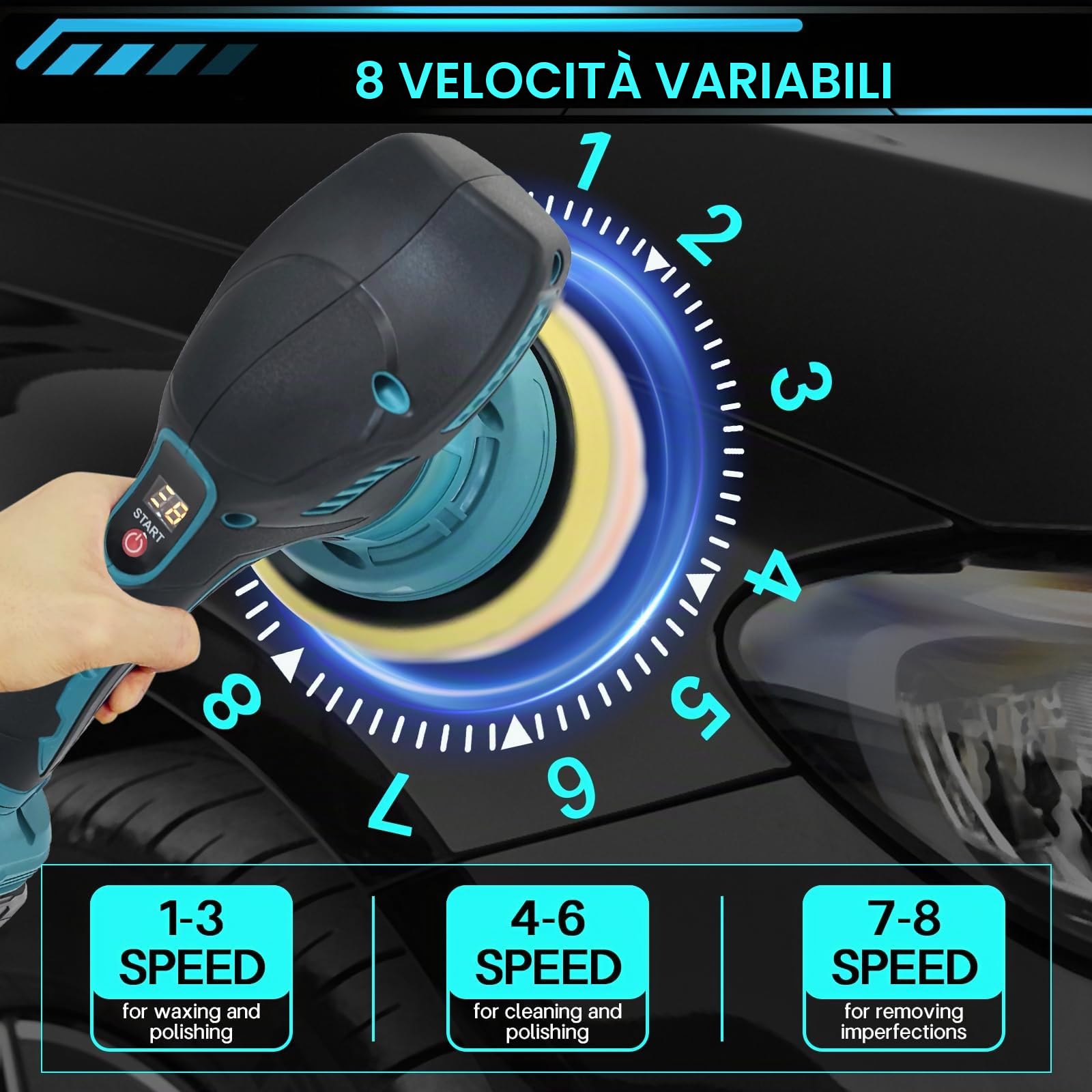 Lucidatrice Auto Senza Fili compatibile Makita18V Batteria(senza batteria)