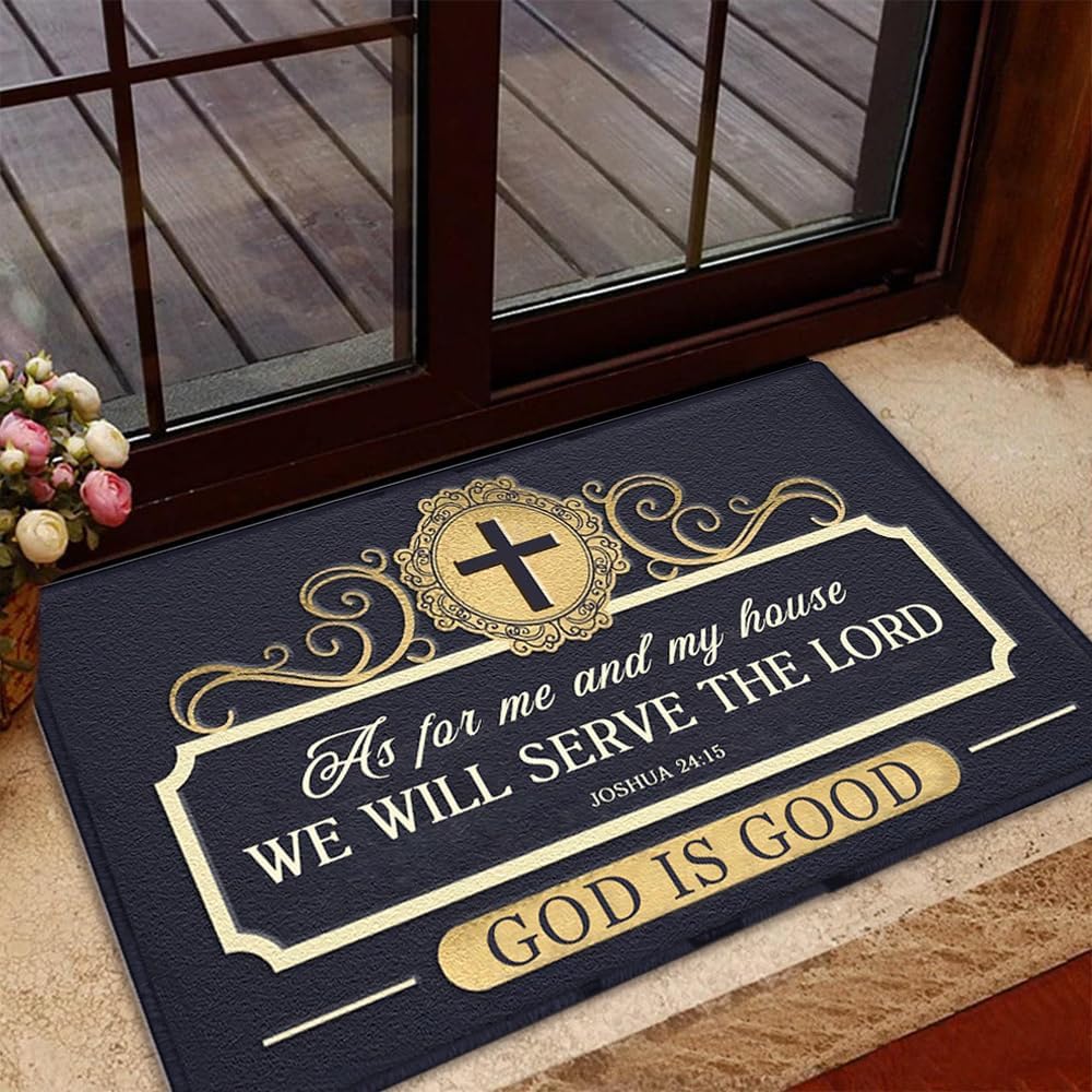 Christian Entrance Doormat - Personalized Welcome Mat for Home - Religious Gift