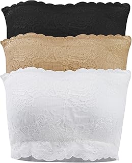 Sponsored Ad - JPGO Padded Bandeau Tube Top Bra Strapless Bralette Soft Bra for Women Size S-XXXL