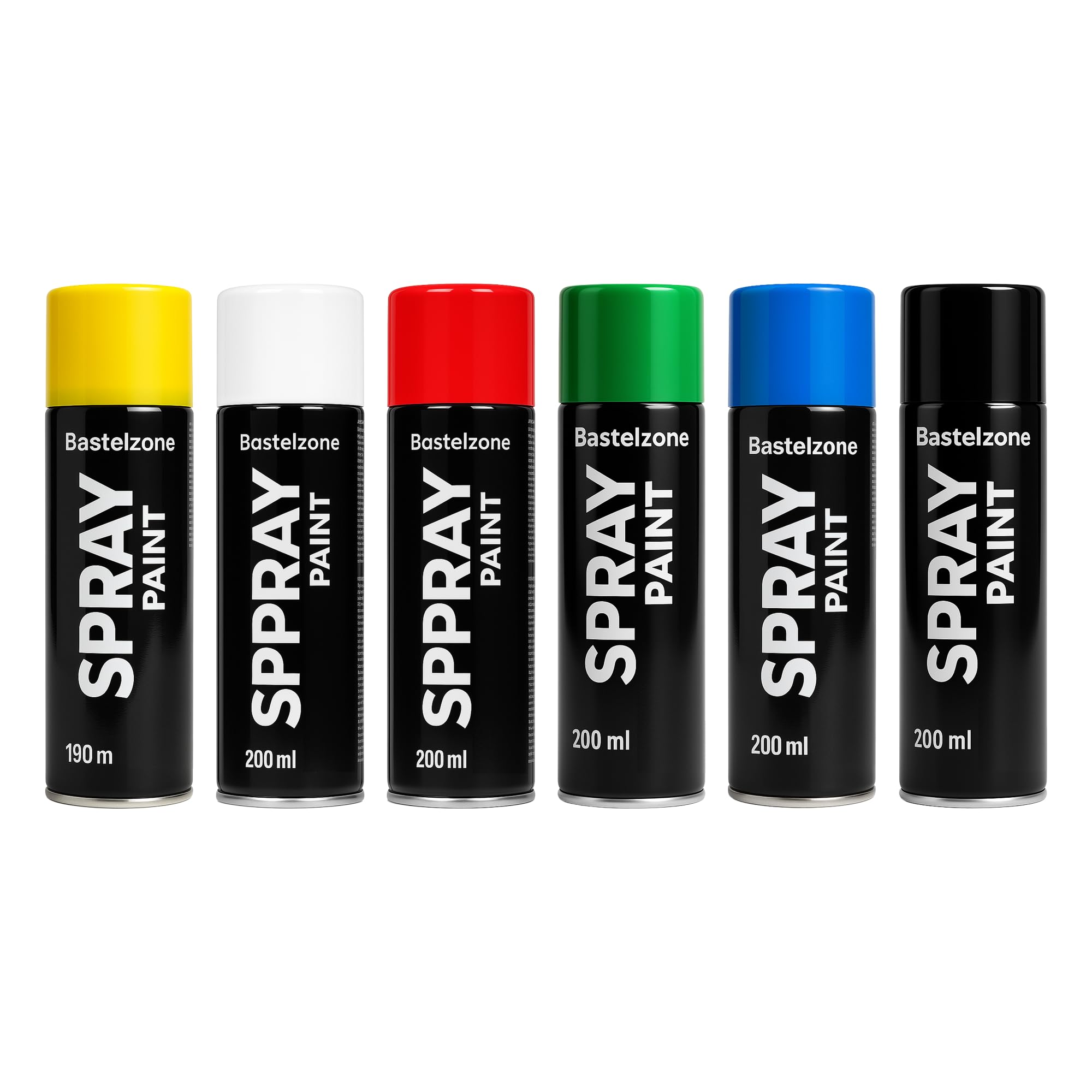 SÜDOR Lot de Peintures Aérosol 200 ml – Peinture Aérosol Brillante à Séchage Rapide pour Bois, Métal, Pierre, Verre et Murs – Graffiti & Décoration (6 Couleurs)