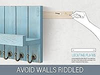 Vista 5 de Rebee Vision Soporte Decorativo para Llaves de Pared - Organizador de Correo Estilo Granja y Colgador de Llaves para Montaje en Pared para Estante