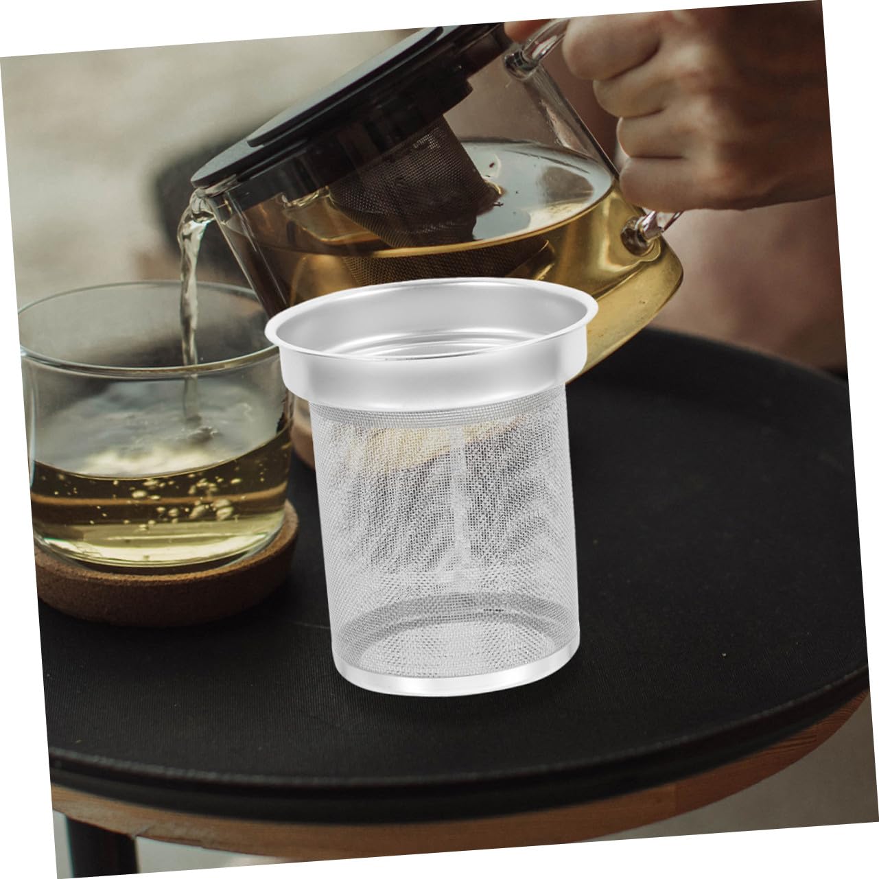 Edelstahl Teesieb für Losen Tee mit Feiner Struktur Langlebiger Filter für Teekanne und Tasse Praktisches Tee Ei Zubehör für Zuhause Spülmaschinenfest