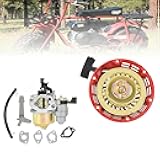BT200X Carburetor and Pull Start Recoil Starter for Coleman CT200U CT200U-EX KT196 go Kart Predator 212 Mini Bike