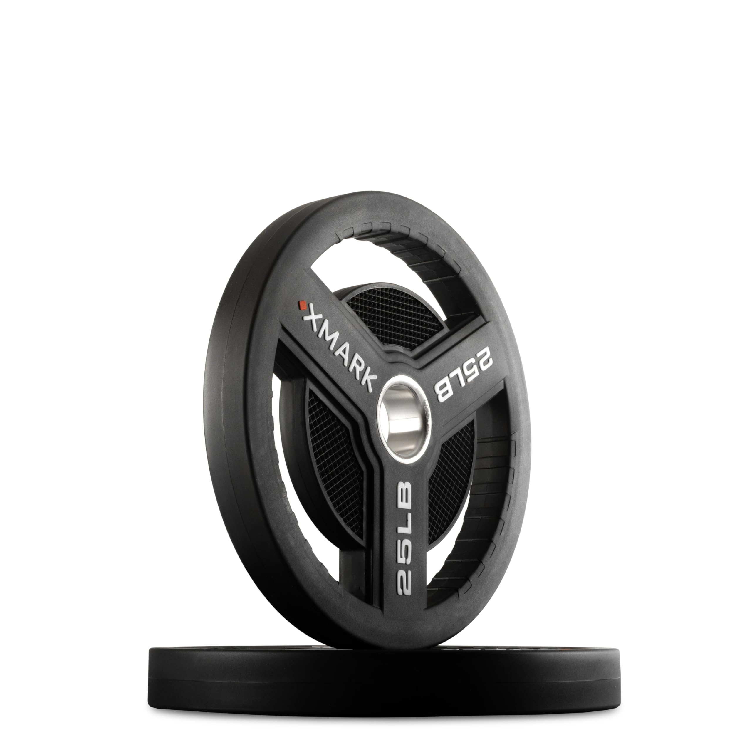 XMARK Commercial Urethane Olympic Weight Plates for Barbells, Weightlifting and Strength Training - 25 lb Plate Pair