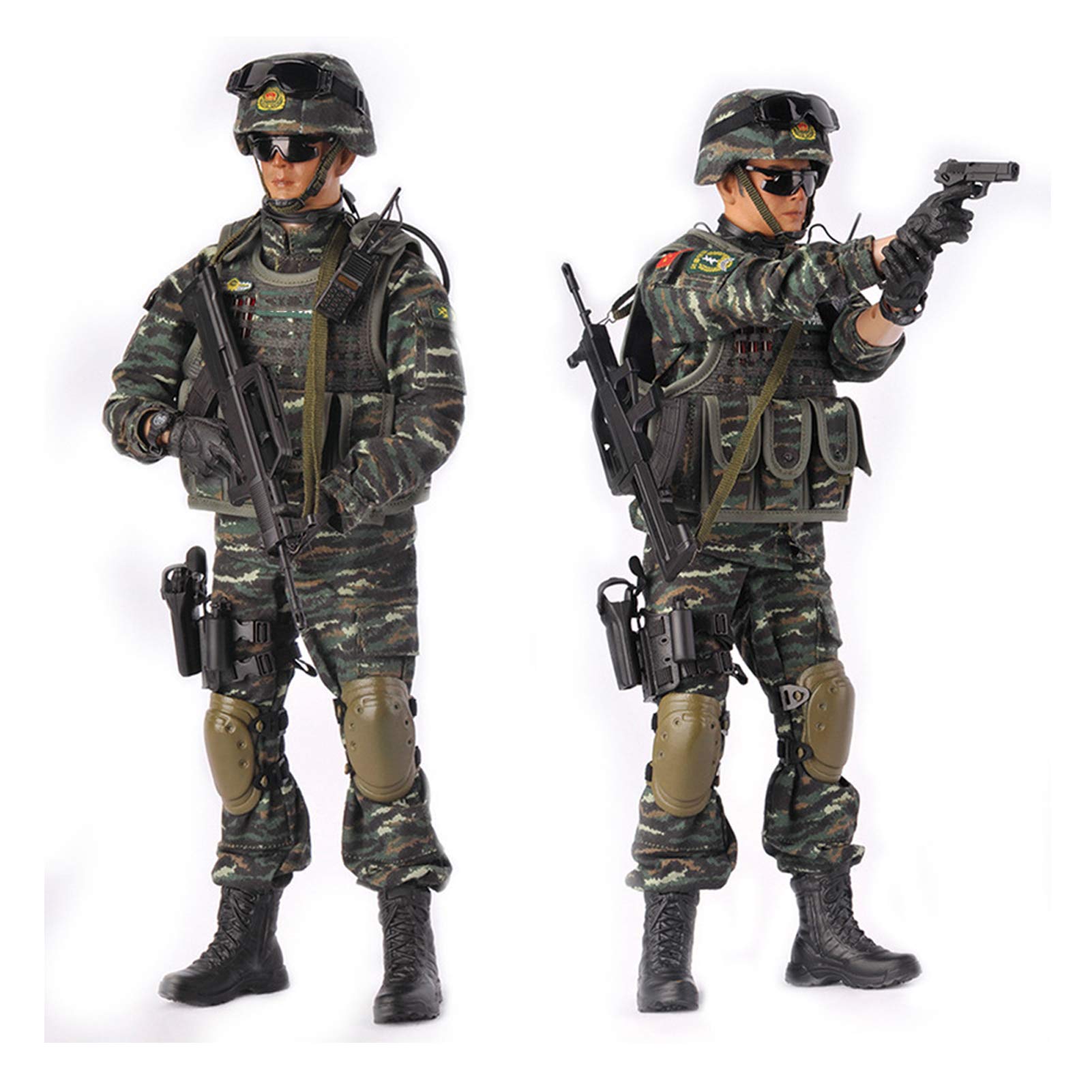 Leying 1/6 Scale Soldier Model Chinese Soldier Joint Movable Multi-weapon Accessory Set Military Ornaments