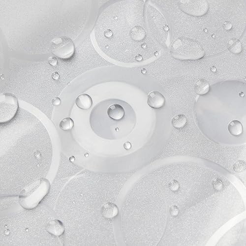 Miniatura 5 de AooHome Cortina de ducha pequeña de plástico  Cortina de ducha de baño con diseño de círculo 3D de EVA con ganchos, imanes inferiores, 10 G