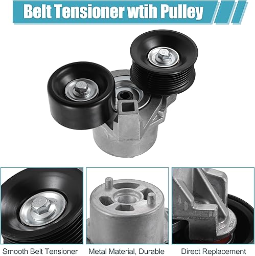 Miniatura 5 de uxcell Conjunto de polea tensora de correa de transmisión serpentina para Ford F250 F350 Super Duty 1999-2003 para Ford E-350 Club Wagon Econoline
