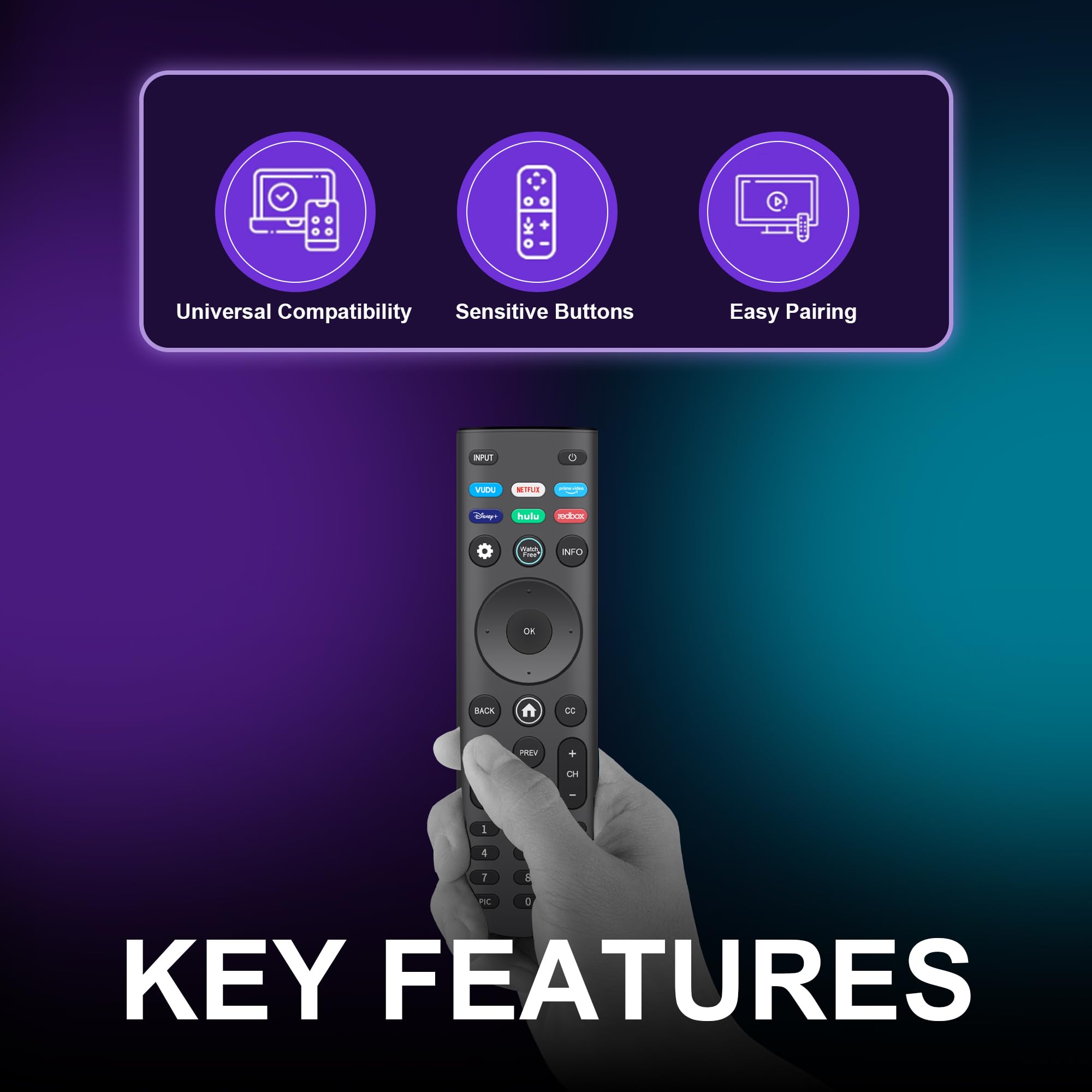 Telecomando di ricambio per Smart TV VIZIO All LED LCD HD 4K UHD HDR Smartcast 3D Smart TV XRT140 telecomando universale XRT136 sostituisce per Vizio-Smart-TV-Remote per Vizio TV
