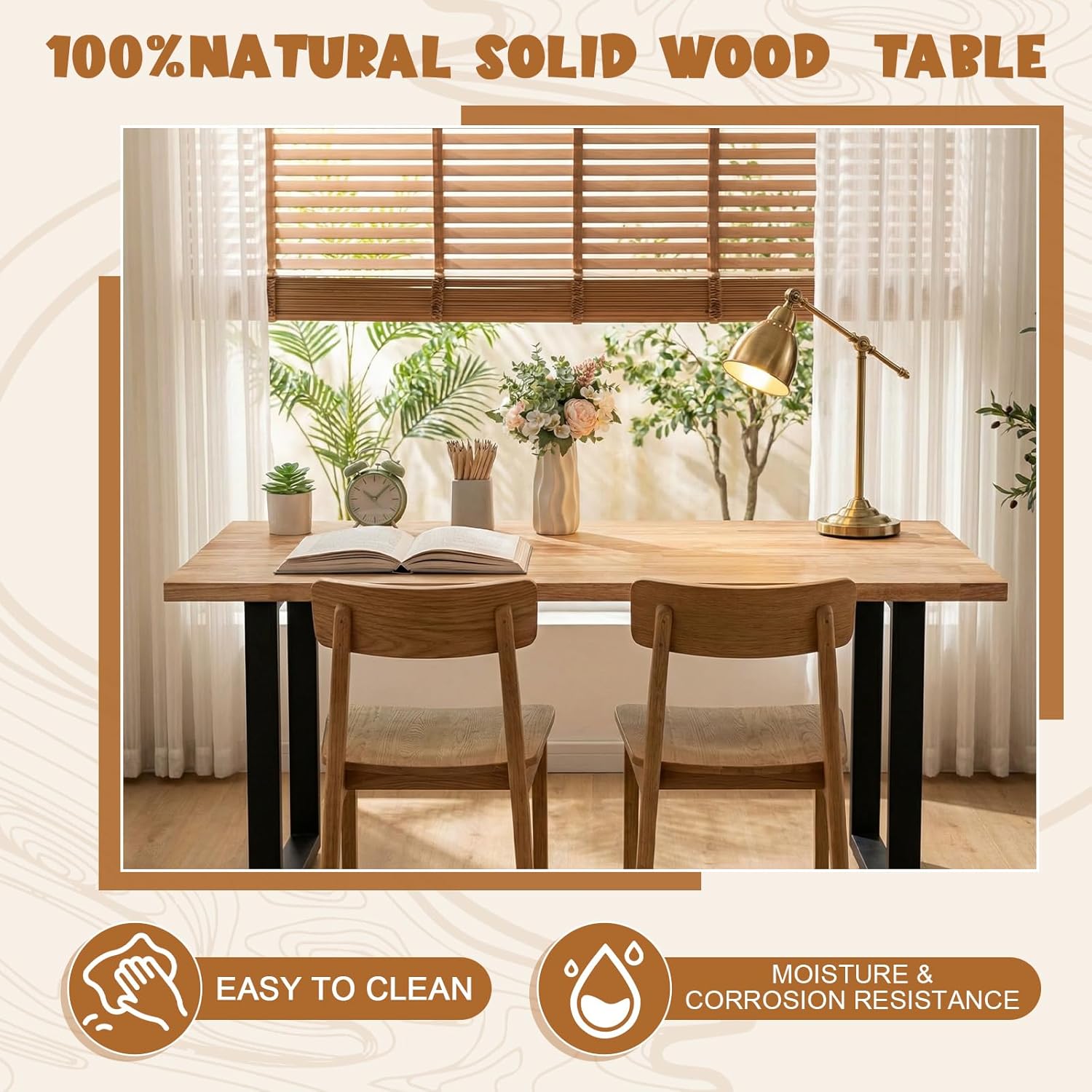 Geetery 48" x 25" x 1.2" Butcher Block Countertop, 4ft DIY Solid Wood Desk Table Top, 1.2'' Thick Waterproof Countertop, Wooden Work Bench Top for Kitchen Island Living Dining Office Workbench