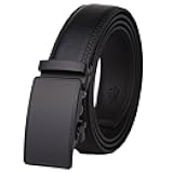 Men's Real Leather Ratchet Dress Casual Belt, Cut to Exact Fit,Elegant Gift Box