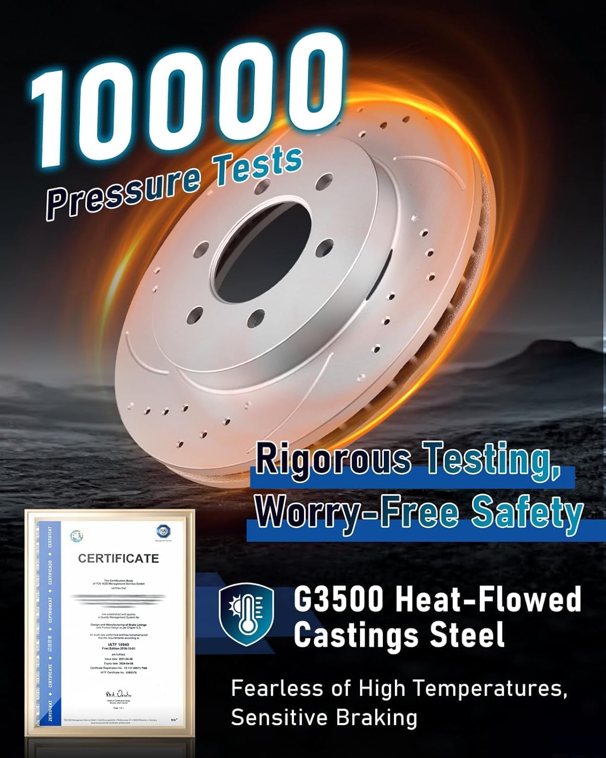 Brake Pads And Rotors Kit Front Compatible with 2015-2020 Chevry Colorado, Canyon Automotive Replacement Brake Kits 55243 D1802 Drilled And Slotted Rotors 310mm(12.2in)