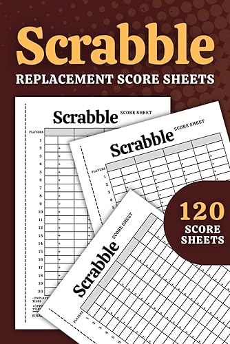 Retro Scrabble Replacement Score Sheets: 120 Paper Pads Book for The Retro Edition Scrabble Board Game | Scrabble Small Size Score Cards