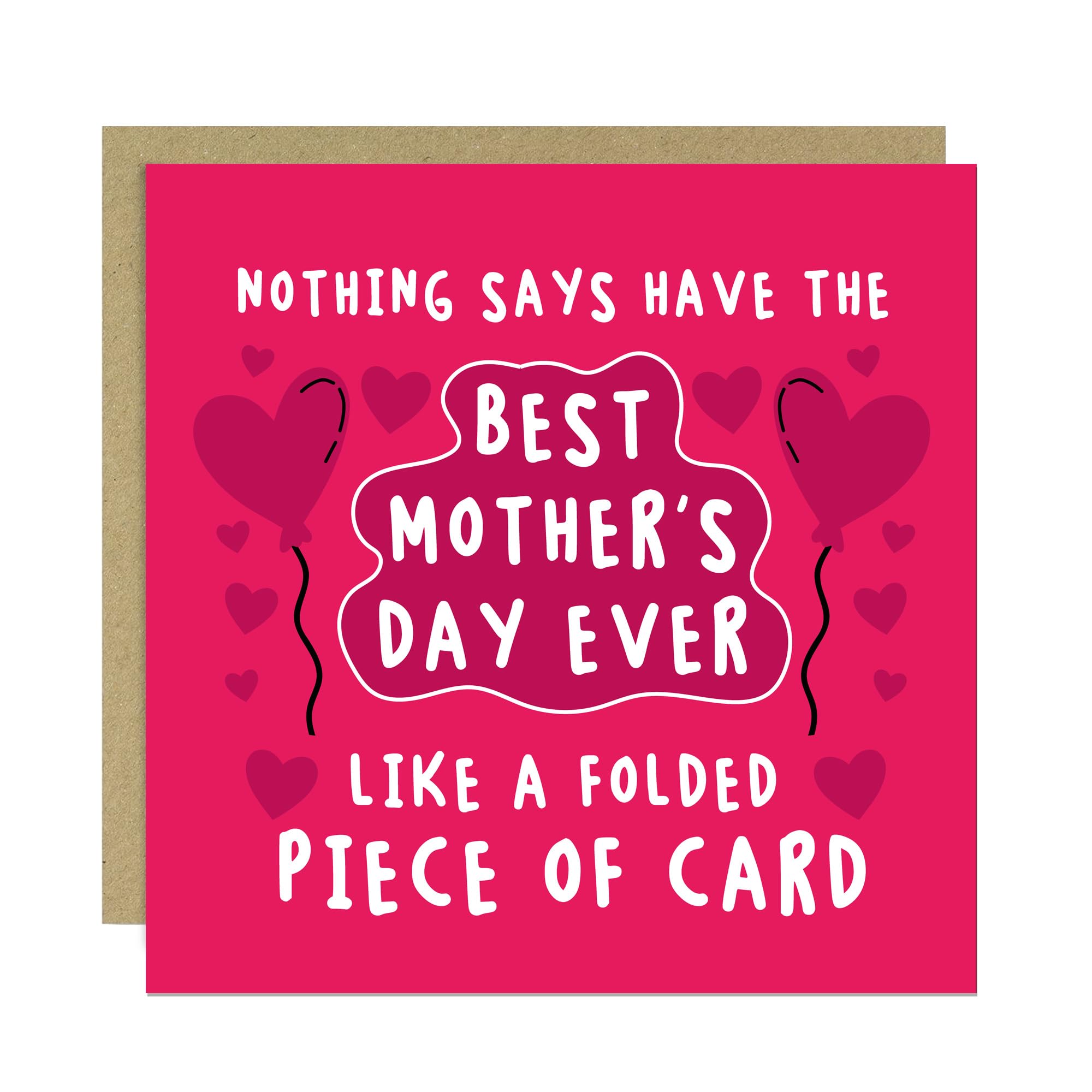 RED OCEAN Joke Card For Mothers Day, BEST MOTHERS DAY, Funny Card For Mum From Daughter Son, Humorous Mum Card With Kraft Envelope