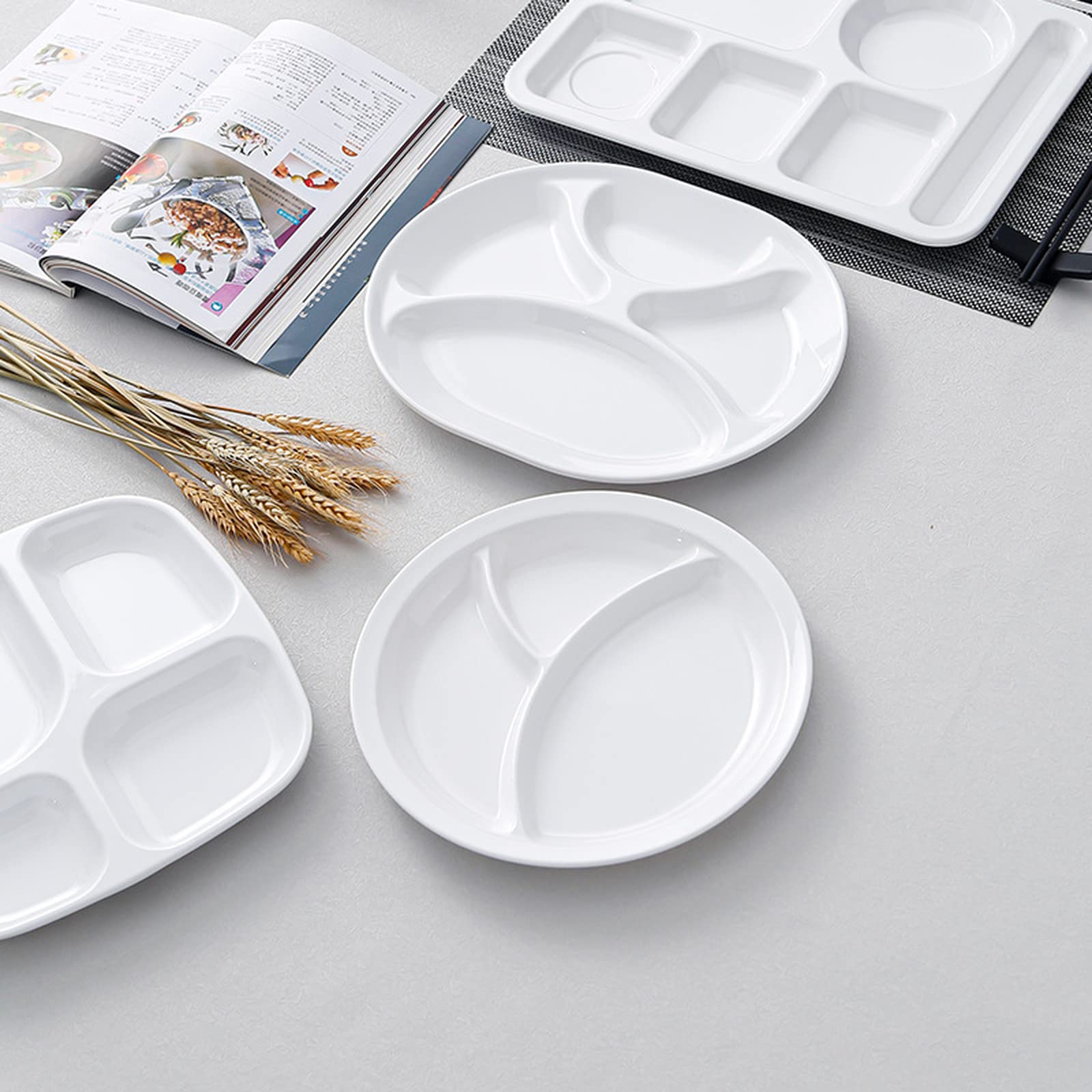 Set di 6 piatti da fonduta bianchi con 12 forchette, ideali per feste di fonduta di formaggio, cioccolato e carne, perfetto per intrattenimento e riunioni di famiglia