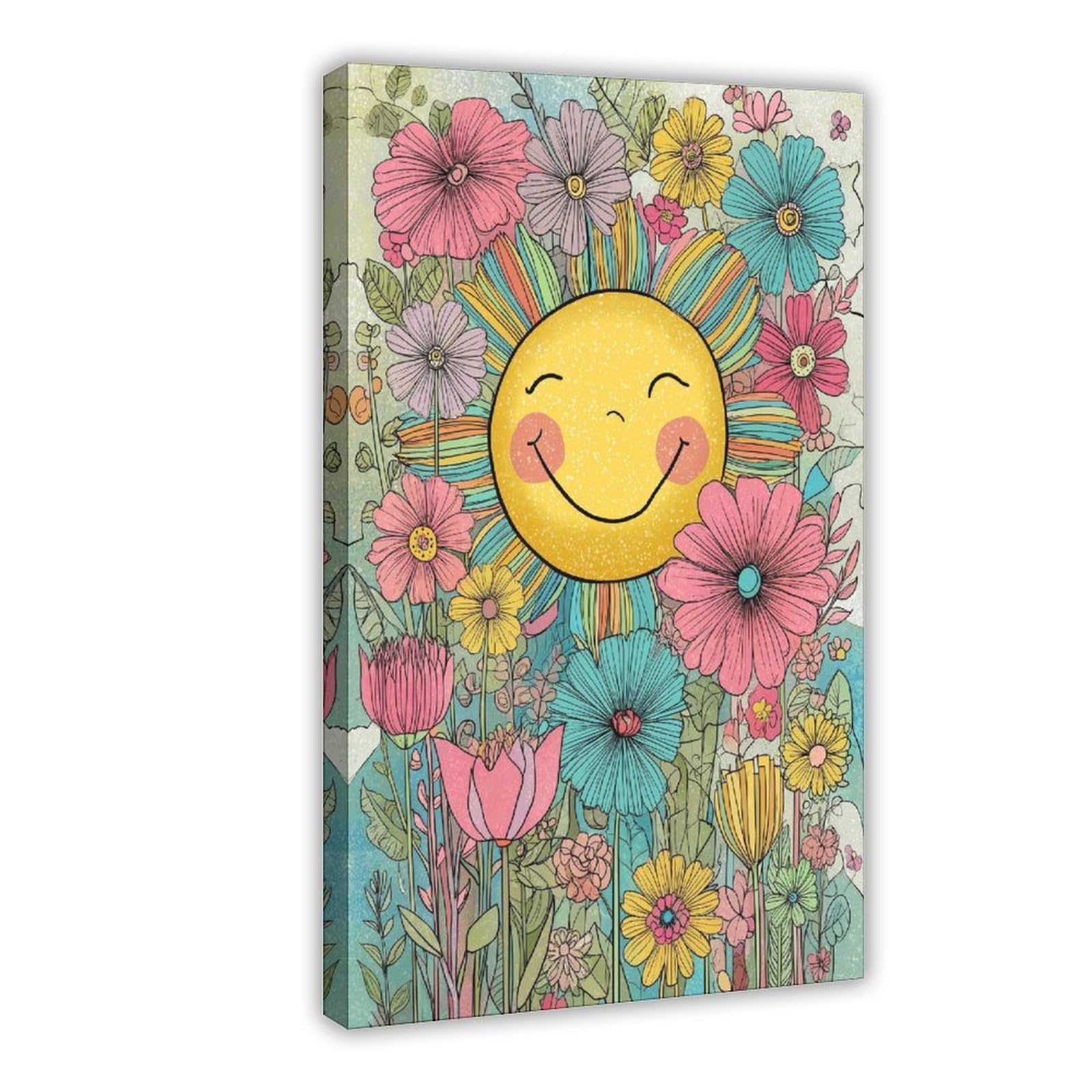 YWTJAX Smiley Sun Poster Canvas Poster for Bedroom Decor Gift