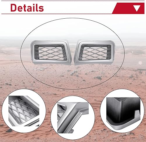 Miniatura 4 de HECASA Juego de conductos de aire de pinza de parachoques compatible con Chevy Silverado 1500 2003-2007 plateado delantero derecho e izquierdo