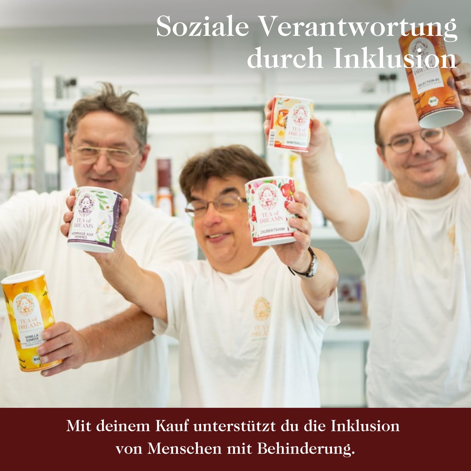 Tee Adventskalender 2026 Bio - Geschenk für Frauen und Männer - Mit Liebe gefertigt von Menschen mit Behinderung - 24 x 10g Weihnachtskalender