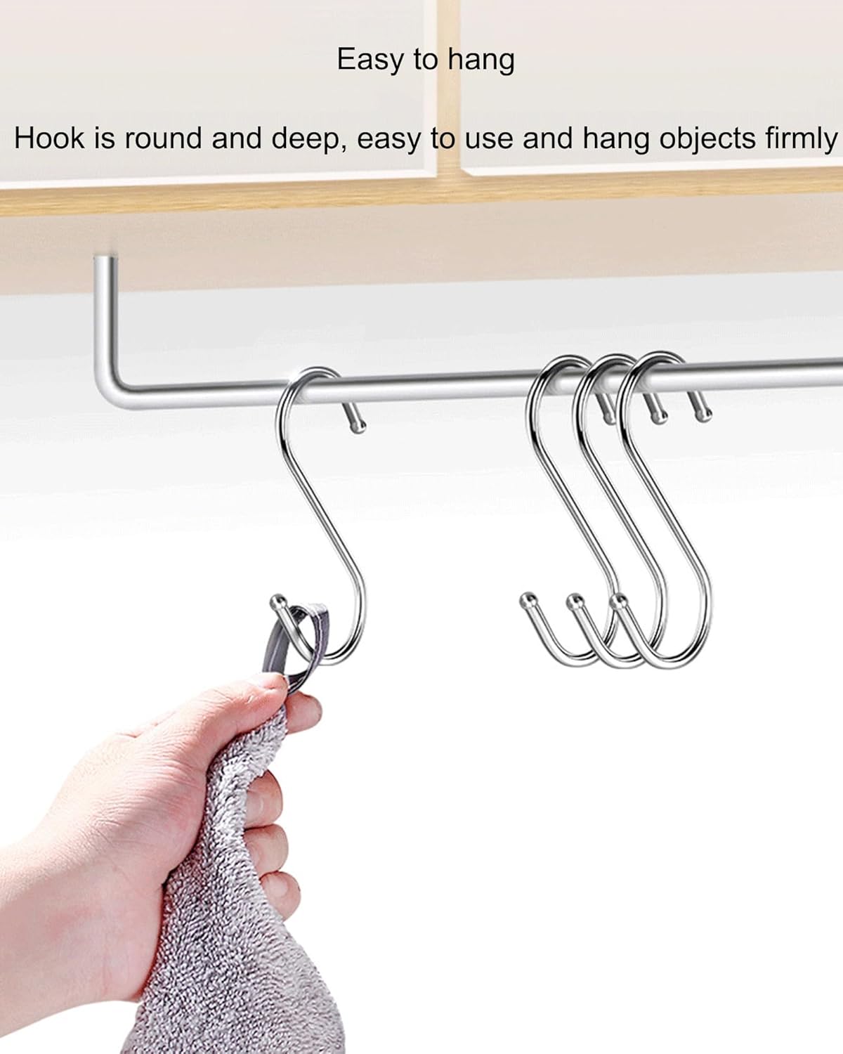 Sフック 吊り下げ用 20個パック 高耐久 ステンレススチール メタル 多目的ハンガー キッチン パン ポット カップ マグ 衣類バ