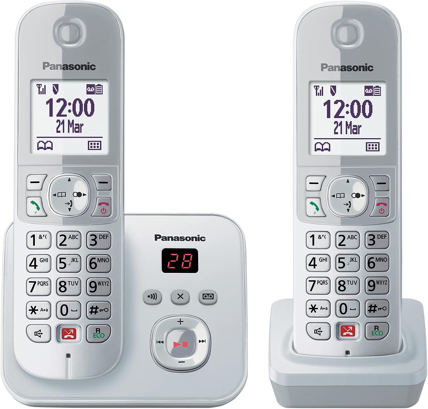 Panasonic KX-TG6722GS Duo Schnurlostelefon (4,6 cm Display, Smart-Taste ...